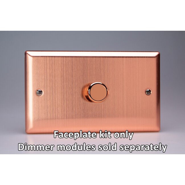 Varilight Urban 1-Gang Matrix Kit For Rotary Dimmers (Twin Plate)  Matrix Brushed Copper Copper Knob