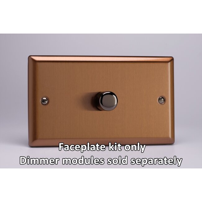 Varilight Urban 1-Gang Matrix Kit For Rotary Dimmers (Twin Plate)  Matrix Brushed Bronze Iridium Knob