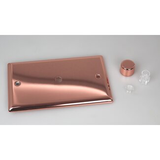 Varilight Urban 1-Gang Matrix Kit For Rotary Dimmers (Twin Plate)  Matrix Polished Copper Polished Copper Knob