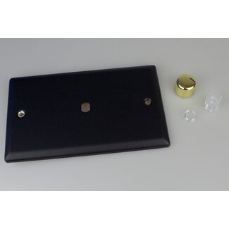 Varilight Vogue 1-Gang Matrix Kit For Rotary Dimmers (Twin Plate)  Matrix Matt Black Polished Brass