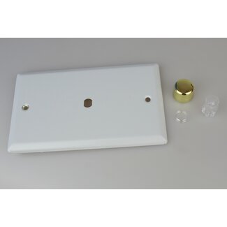 Varilight Vogue 1-Gang Matrix Kit For Rotary Dimmers (Twin Plate)  Matrix Matt White Polished Brass