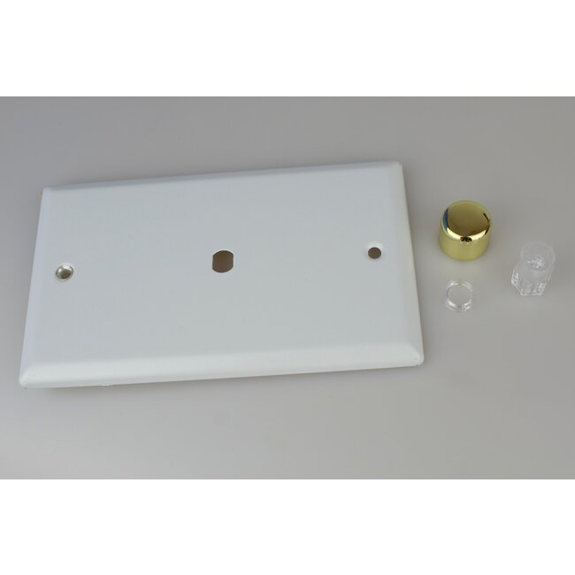Varilight Vogue 1-Gang Matrix Kit For Rotary Dimmers (Twin Plate)  Matrix Matt White Polished Brass