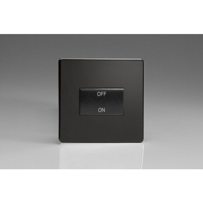 Varilight Screwless 10A Fan Isolating Switch (3 Pole) Black Premium Black Black Insert