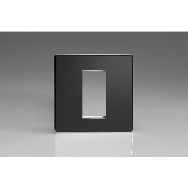 Varilight Screwless DataGrid Plate (1 Grid Space)  Premium Black
