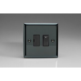Varilight Classic 13A Switched Fused Spur + Neon  Black Iridium Black Inserts