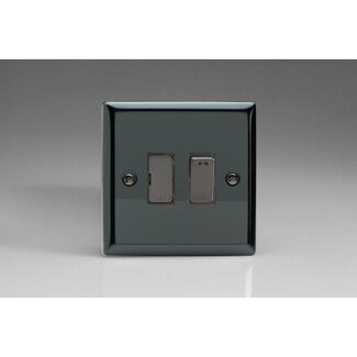 Varilight Classic 13A Switched Fused Spur + Neon with Metal Inserts Decorative Iridium Iridium Inserts