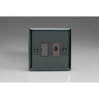 Varilight Classic 13A Unswitched Fused Spur + Flex Outlet with Metal Inserts Decorative Iridium Iridium Inserts