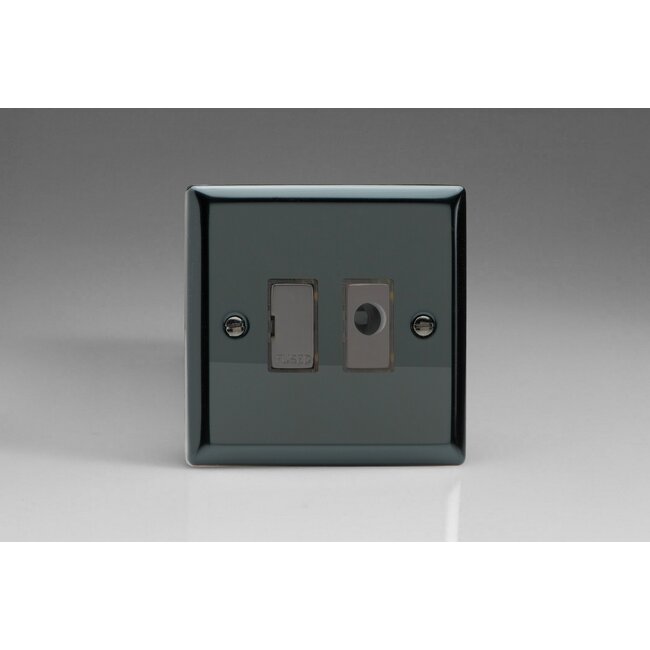 Varilight Classic 13A Unswitched Fused Spur + Flex Outlet with Metal Inserts Decorative Iridium Iridium Inserts