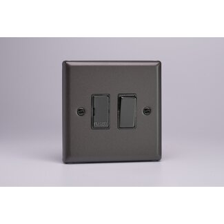Varilight Classic 13A Switched Fused Spur with Metal Inserts Iridium Graphite 21 Iridium