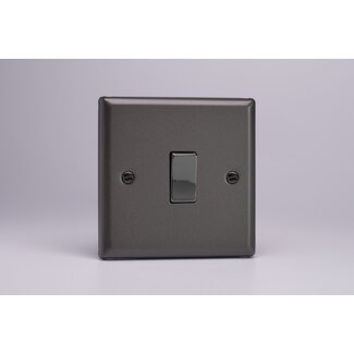 Varilight Classic 1-Gang 10A Intermediate Rocker Switch with Metal Rockers Iridium Graphite 21 Iridium