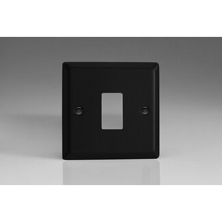 Varilight Urban/Vogue 1-Gang PowerGrid Plate including Yoke (Single Plate)  Matt Black