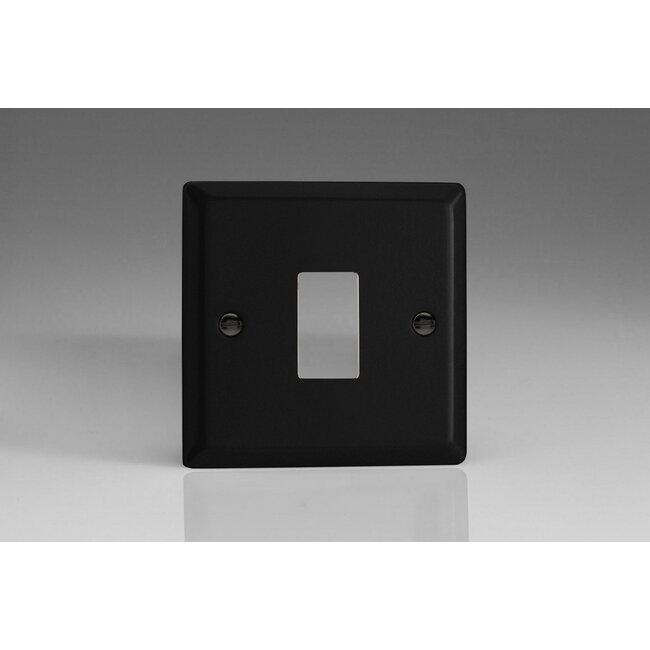 Varilight Urban/Vogue 1-Gang PowerGrid Plate including Yoke (Single Plate)  Matt Black