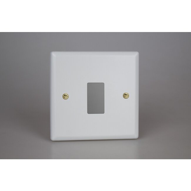 Varilight Vogue 1-Gang PowerGrid Plate including Yoke (Single Plate)  Matt White