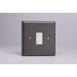 Varilight Vogue 1-Gang PowerGrid Plate including Yoke (Single Plate)  Slate