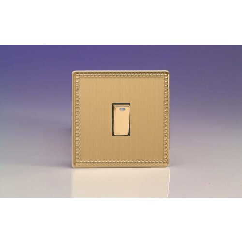 Varilight Jubilee 1-Gang 20A Double Pole Rocker Switch + Neon Indicator Light Decorative Brushed Brass Brass Rocker Varilight Jubilee 1-Gang 20A Double Pole Rocker Switch + Neon Indicator Light Decorative Brushed Brass Brass Rocker