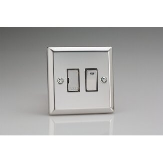 Varilight Classic 13A Switched Fused Spur + Neon  Decorative Mirror Chrome Chrome Inserts