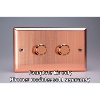 Varilight Urban 2-Gang Matrix Kit For Rotary Dimmers (Twin Plate)  Matrix Brushed Copper Copper Knob