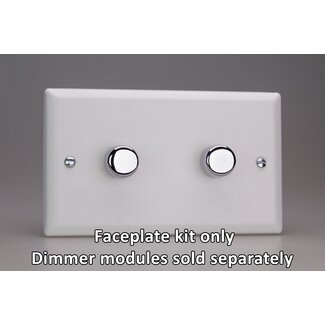 Varilight Urban 2-Gang Matrix Kit For Rotary Dimmers (Twin Plate)  Matrix Chalk White Matrix
