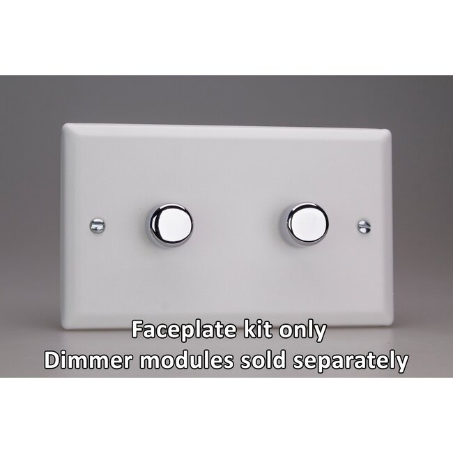 Varilight Urban 2-Gang Matrix Kit For Rotary Dimmers (Twin Plate)  Matrix Chalk White Matrix