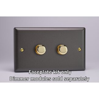 Varilight Vogue 2-Gang Matrix Kit For Rotary Dimmers (Twin Plate)  Matrix Slate Matrix