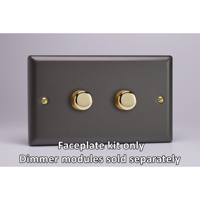 Varilight Vogue 2-Gang Matrix Kit For Rotary Dimmers (Twin Plate)  Matrix Slate Matrix