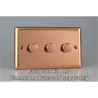 Varilight Urban 3-Gang Matrix Kit For Rotary Dimmers (Twin Plate)  Matrix Polished Copper Polished Copper Knob