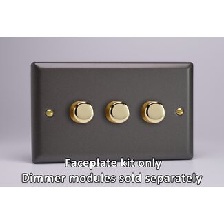 Varilight Vogue 3-Gang Matrix Kit For Rotary Dimmers (Twin Plate)  Matrix Slate Matrix