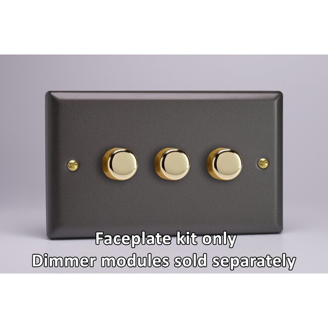 Varilight Vogue 3-Gang Matrix Kit For Rotary Dimmers (Twin Plate)  Matrix Slate Matrix