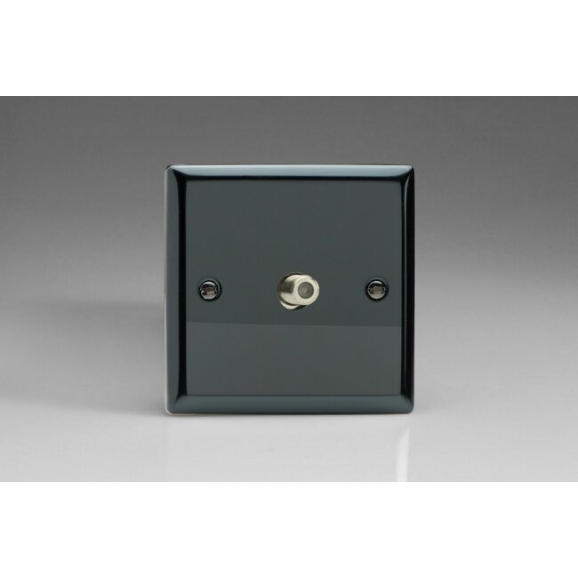 Varilight Classic 1-Gang TV Socket, F-Type Satellite  Iridium Plain Insert