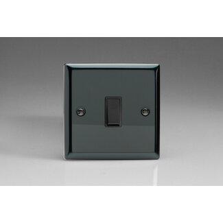 Varilight Classic 1-Gang 10A Retractive Switch Black Iridium Black Rocker
