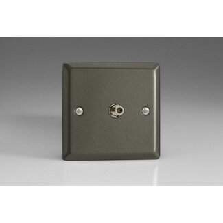 Varilight Classic 1-Gang TV Socket, F-Type Satellite  Graphite 21 Plain Insert