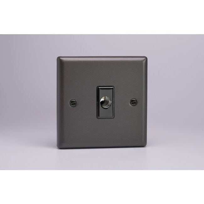 Varilight Classic 16A Flex Outlet Plate with metal inserts Iridium Graphite 21 Iridium