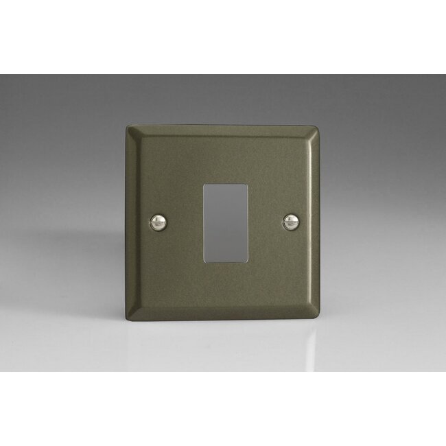 Varilight Classic 1-Gang PowerGrid Plate including Yoke (Single Plate)  Graphite 21