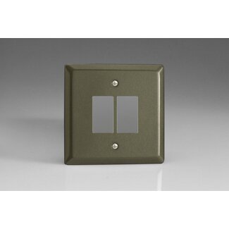 Varilight Classic 2-Gang PowerGrid Plate including Yoke (Single Plate)  Graphite 21