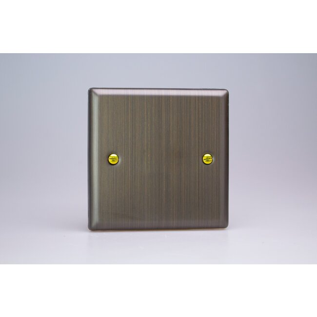 Varilight Urban Single Blank Plate  Antique Brass
