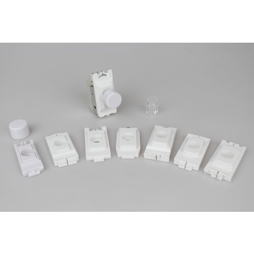 Varilight MultiGrid Module 2-Way Push-On/Off Rotary LED Dimmer 0-120W (1-10 LEDs) (1 Grid Space) (To fit MK, Schneider Ultimate, Schneider Lisse, Crabtree, Hager, Deta, BG & Varilight PowerGrid) V-Pro White White Insert Varilight MultiGrid Module 2-Way Push-On/Off Rotary LED Dimmer 0-120W (1-10 LEDs) (1 Grid Space) (To fit MK, Schneider Ultimate, Schneider Lisse, Crabtree, Hager, Deta, BG & Varilight PowerGrid) V-Pro White White Insert