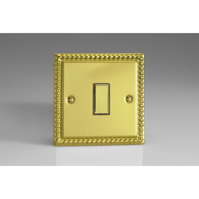 Varilight Classic 1-Gang Tactile Touch Control Dimming Supplementary Controller for use with Multi-Point (formerly Eclique2) Master on 2-Way Circuits V-Pro Multi-Point (formerly Eclique2) Georgian Brass Brass Button
