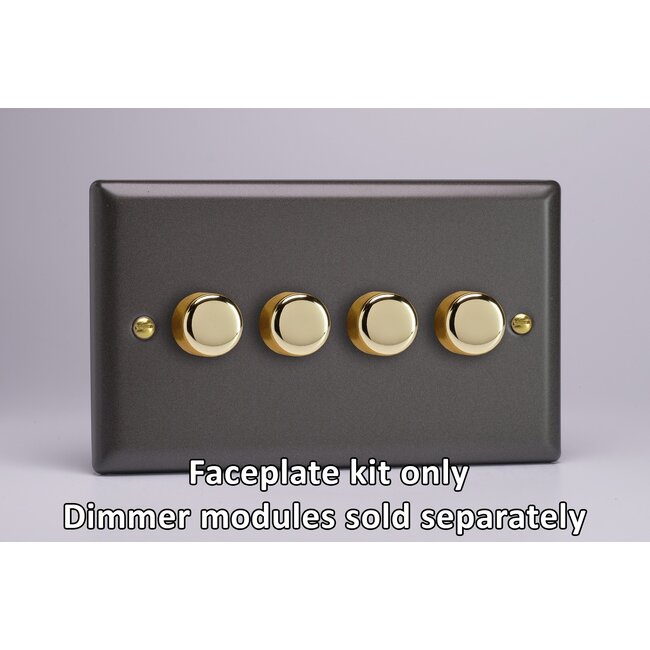 Varilight Vogue 4-Gang Matrix Kit For Rotary Dimmers (Twin Plate)  Matrix Slate Matrix