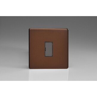Varilight Screwless 13A Unswitched Fused Spur with Metal Inserts Decorative Mocha Iridium Inserts