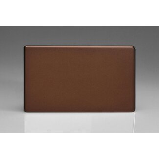 Varilight Screwless Double Blank Plate  Mocha