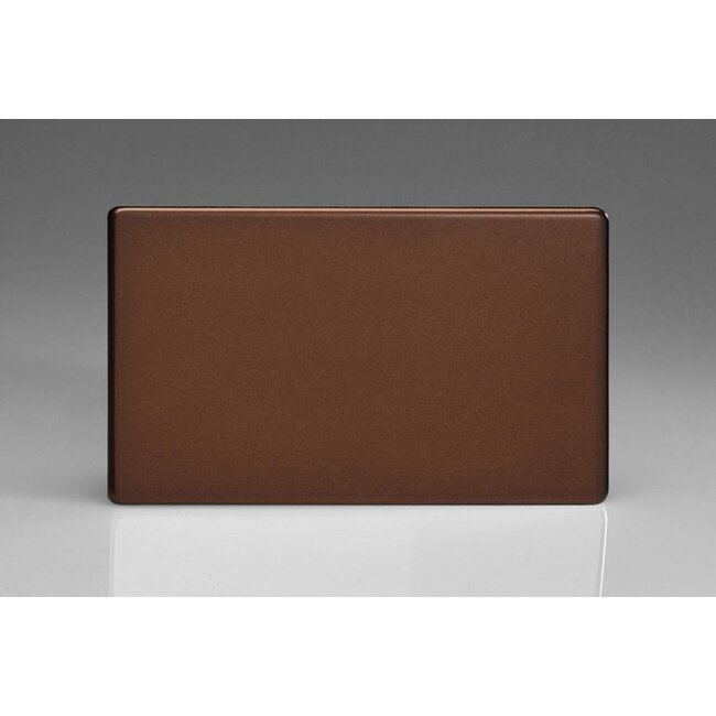 Varilight Screwless Double Blank Plate  Mocha
