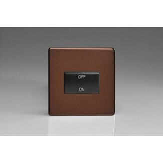 Varilight Screwless 10A Fan Isolating Switch (3 Pole) Black Mocha Black Insert