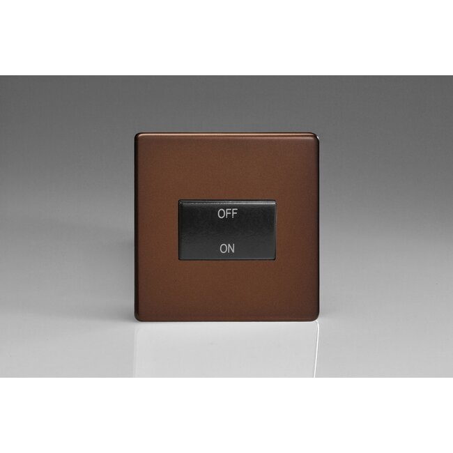 Varilight Screwless 10A Fan Isolating Switch (3 Pole) Black Mocha Black Insert
