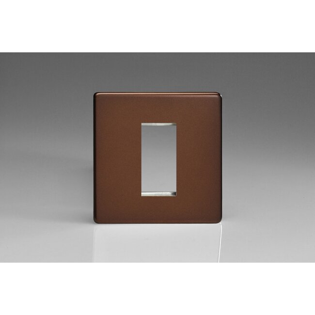 Varilight Screwless DataGrid Plate (1 Grid Space)  Mocha