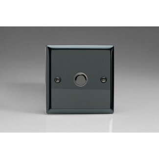 Varilight Classic 1-Gang 6A 1- or 2-Way Push-On/Off Impulse Switch Decorative Iridium Iridium Button