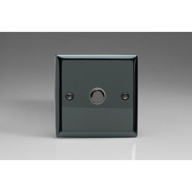 Varilight Classic 1-Gang 6A 1- or 2-Way Push-On/Off Impulse Switch Decorative Iridium Iridium Button