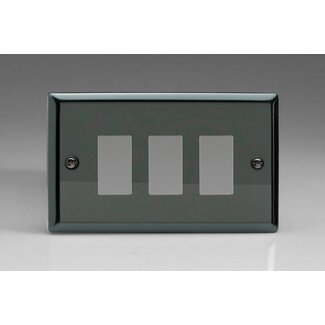 Varilight Classic 3-Gang PowerGrid Plate including Yoke (Twin Plate)  Iridium