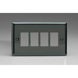 Varilight Classic 4-Gang PowerGrid Plate including Yoke (Twin Plate)  Iridium
