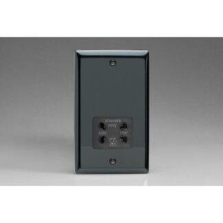 Varilight Classic Dual Voltage Shaver Socket 230V/115V Black Iridium Black Insert
