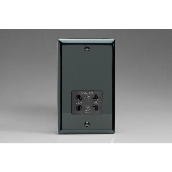 Varilight Classic Dual Voltage Shaver Socket 230V/115V Black Iridium Black Insert